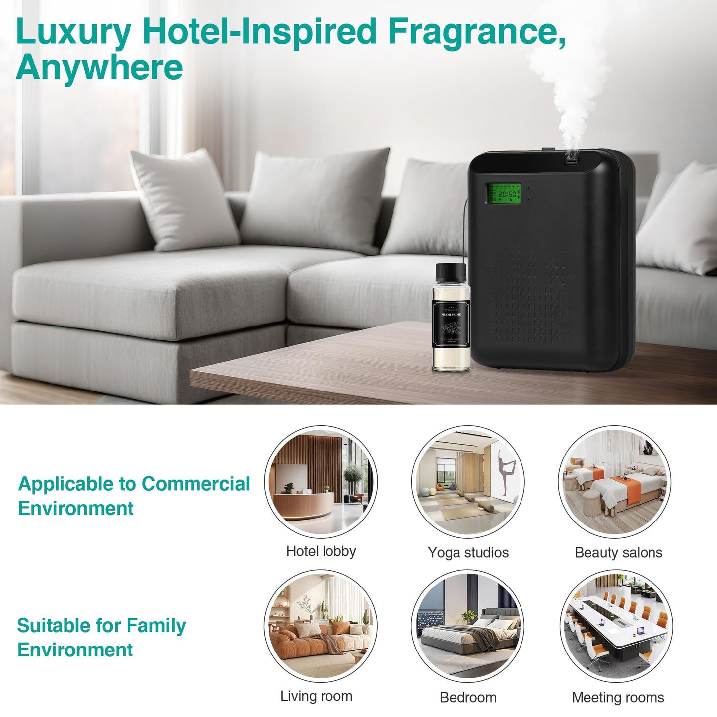 Scent Air Machine Starter Kit – Waterless Diffuser, 2000 sq ft Coverage, WiFi/Bluetooth