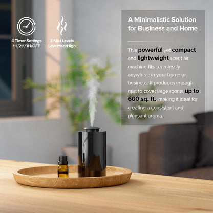 ScentBots Waterless Diffuser – Car & Home Nebulizing Diffuser, 20mL, Up to 600 sq ft (AN7 Black, 2-Pack)