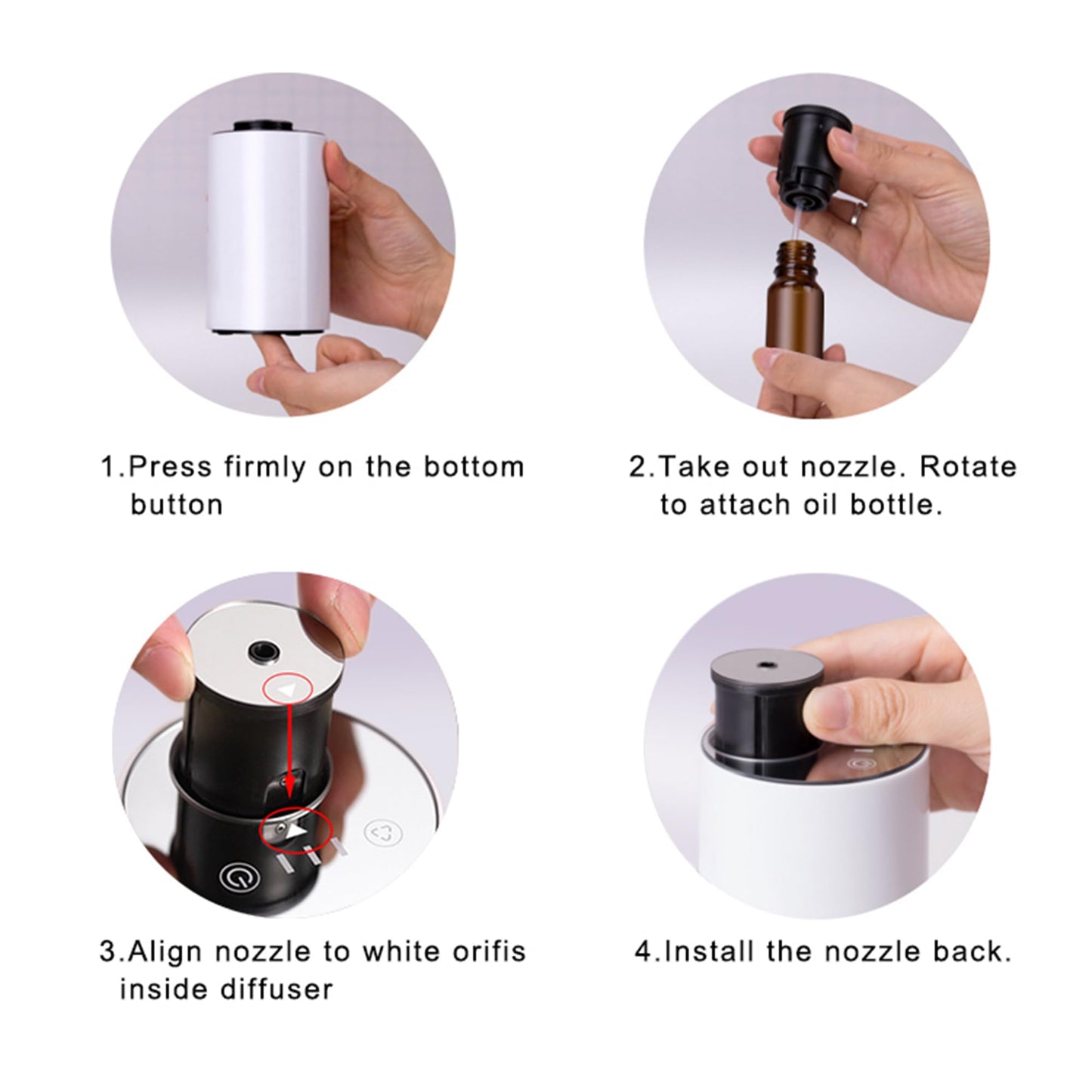 Scentcares Sentiment Diffuser - Waterless Essential Oil Diffuser with 3 Timers