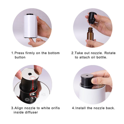 Scentcares Sentiment Diffuser - Waterless Essential Oil Diffuser with 3 Timers