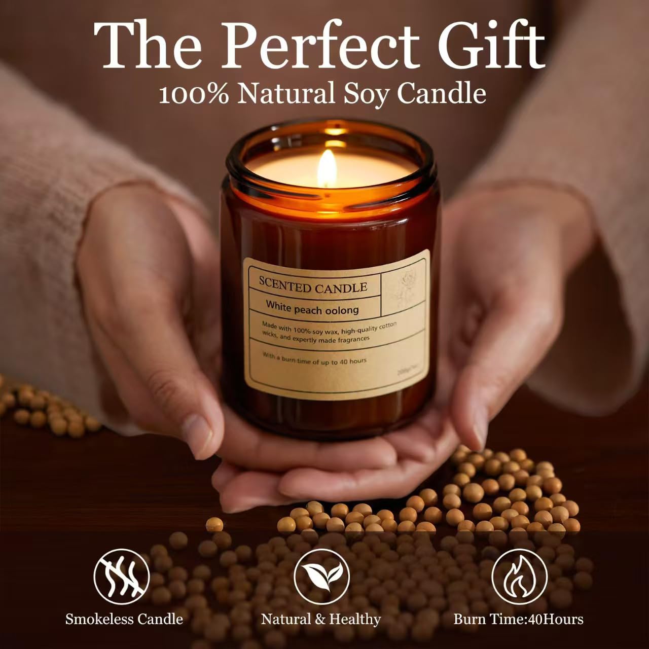 100% Natural Soy Scented Candles – Random Scent, 8 Fragrances, 40-Hour Burn Time | Giftable This Holiday