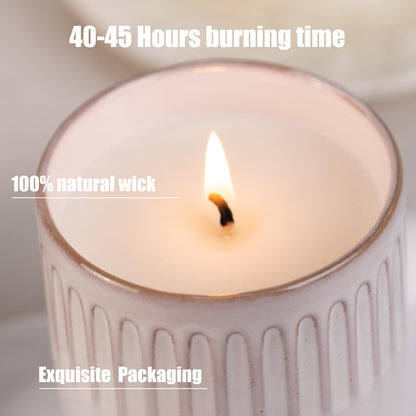 9oz White Soy Scented Candle – Lavender Aromatherapy Jar, Ceramic Cup 7 (Non-Toxic Gift)