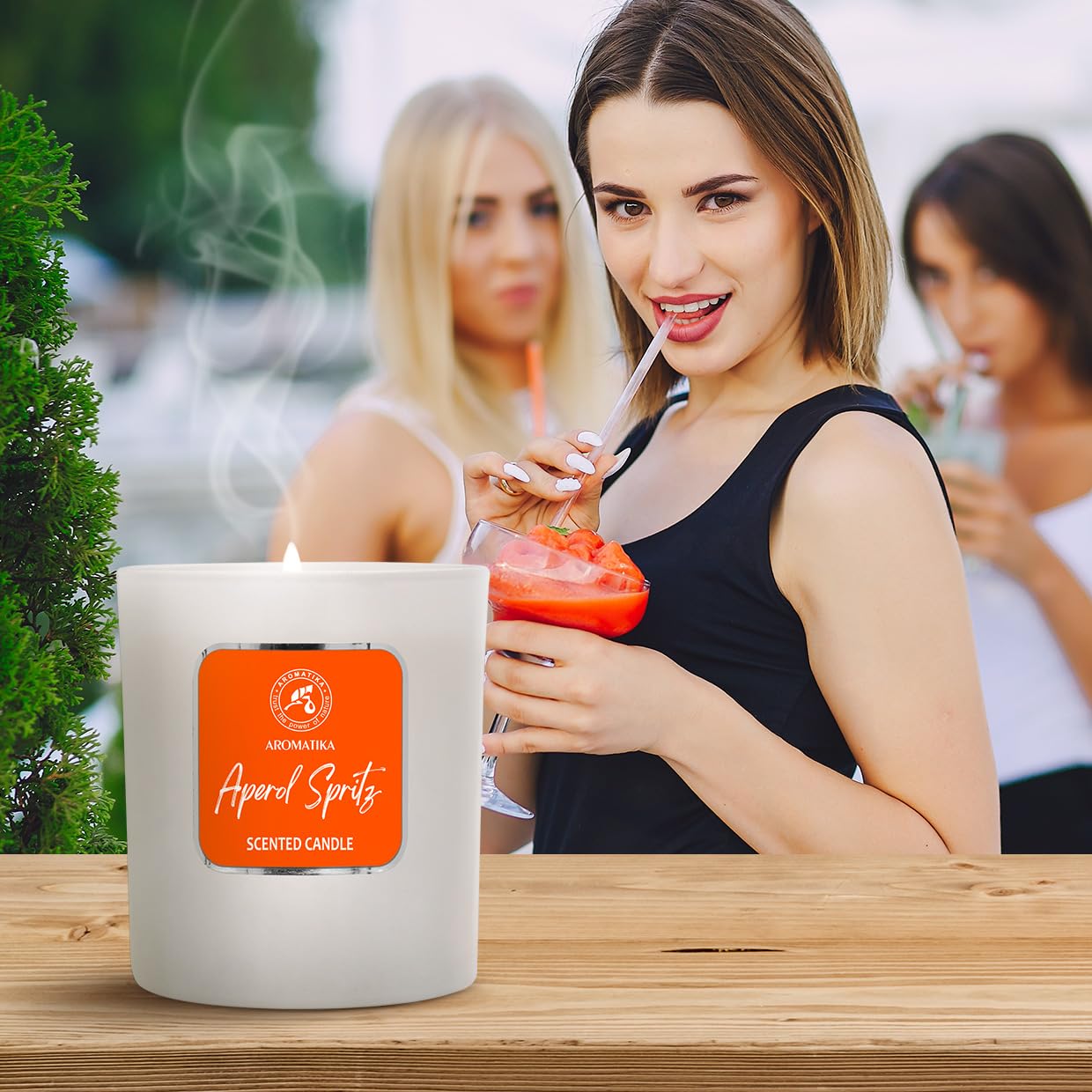 Scented Candle Aperol Spritz 6.8oz – Edible Massage Oil for Couples