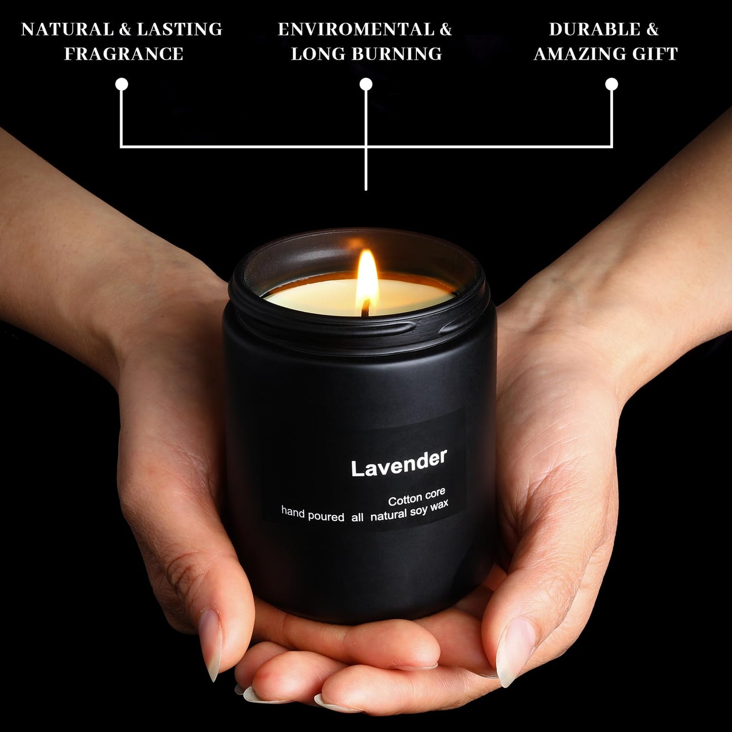 Sandalwood Scented Candle for Women — 7oz Soy Wax, Exquisite Frosted Glass, Gift-Ready