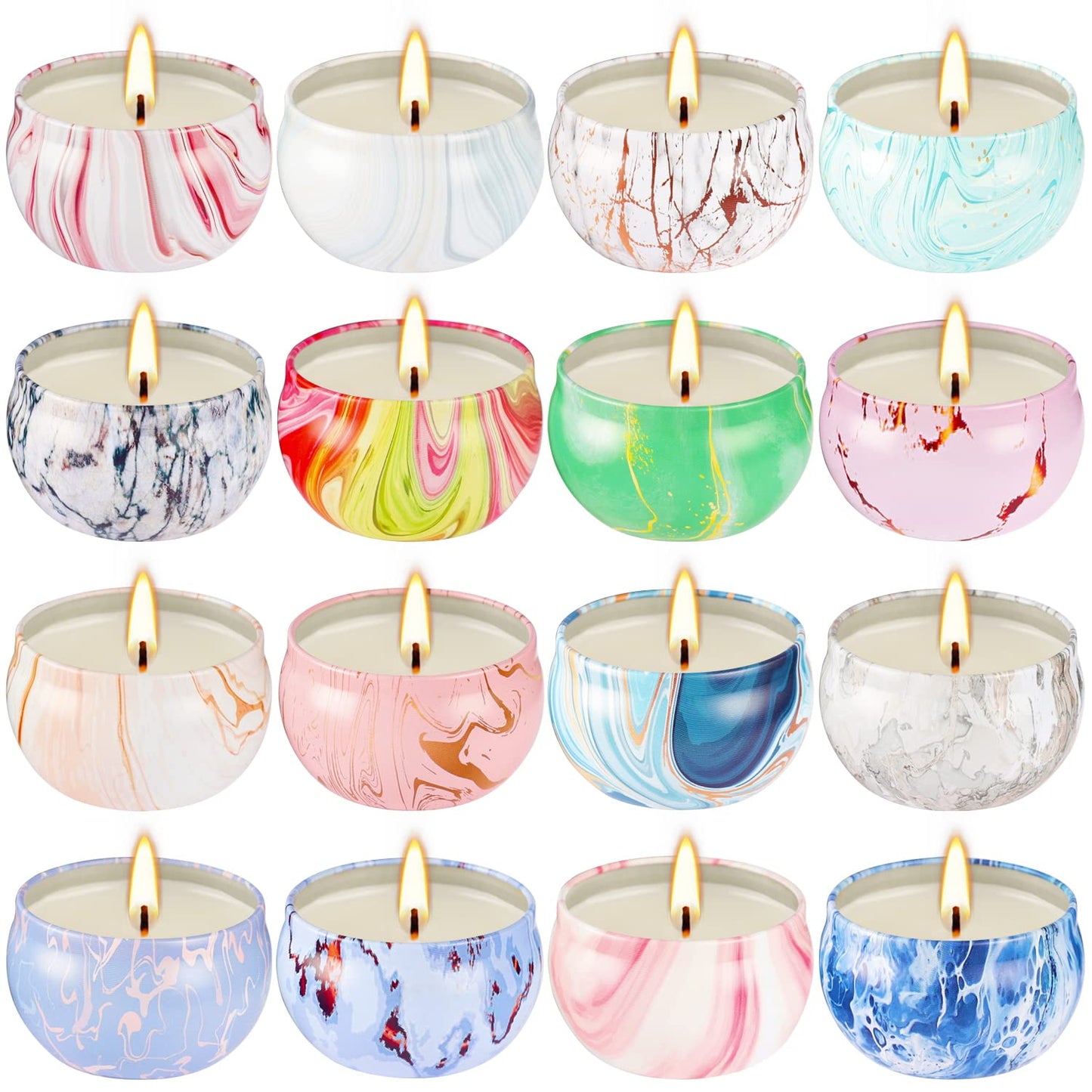16-Pack Scented Candle Gift Set - 2.5oz Soy Wax Aromatherapy Candles