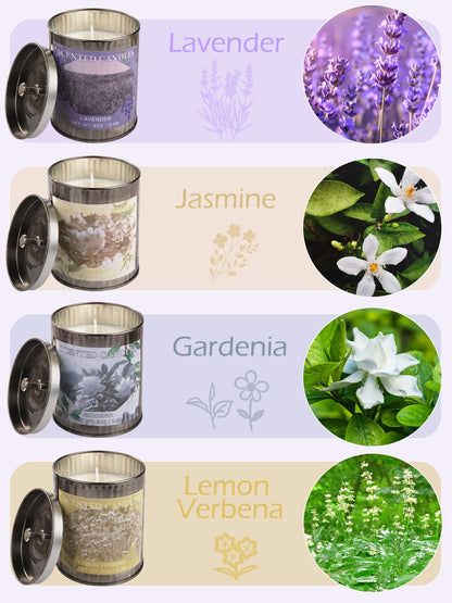 Scented Candle Gift Set 4-Pack 32oz Soy Wax with 200-Hour Burn Time | Home Decor & Gift