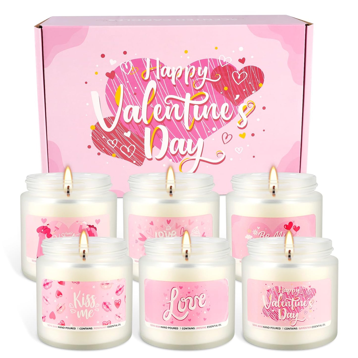 Scented Candle Gifts 6-Pack | Long-Lasting Aromatherapy Candles for Him & Her | Romantic Gifts & Home Decor