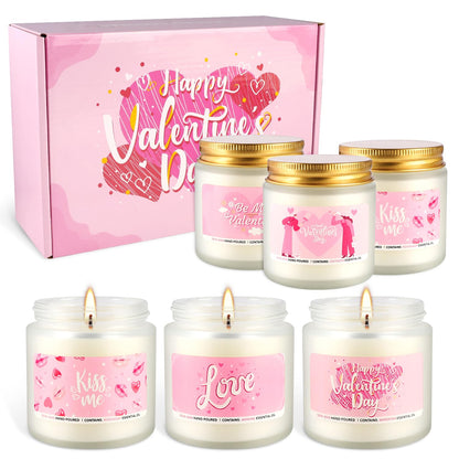 Scented Candle Gifts 6-Pack | Long-Lasting Aromatherapy Candles for Him & Her | Romantic Gifts & Home Decor