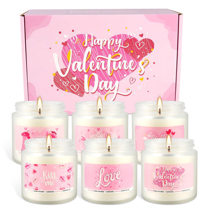 Scented Candle Gifts 6-Pack | Long-Lasting Aromatherapy Candles for Him & Her | Romantic Gifts & Home Decor