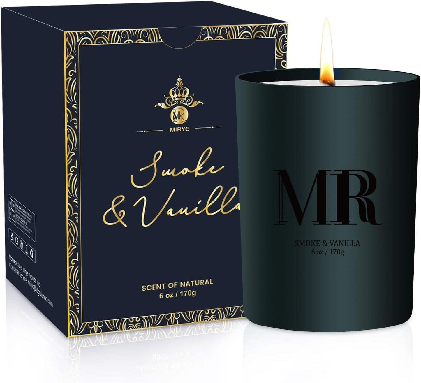 Scented Candle Gifts Set for Men – Smoke & Vanilla | Dad, Husband, Boyfriend