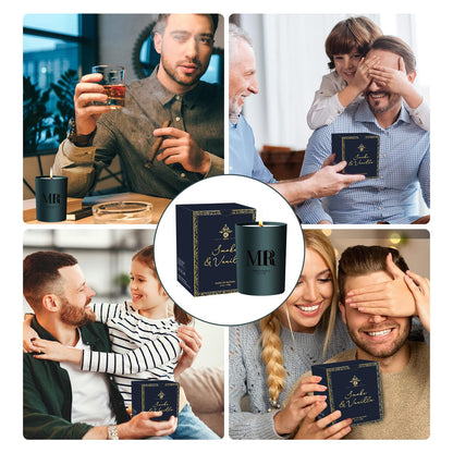 Scented Candle Gifts Set for Men – Smoke & Vanilla | Dad, Husband, Boyfriend