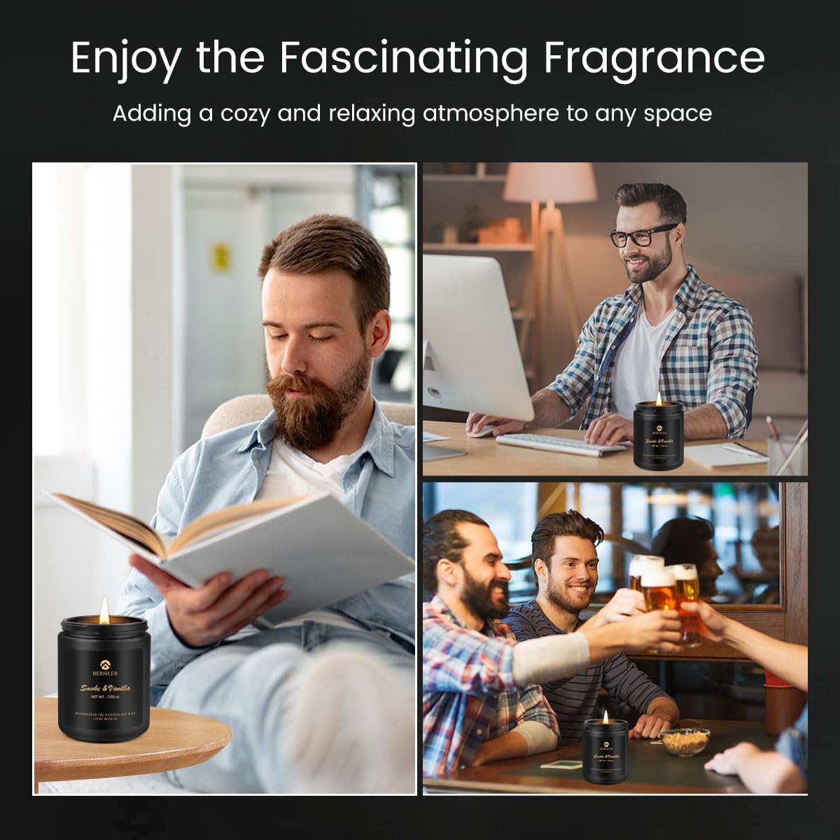 Scented Candle for Men – Vanilla Aromatherapy Candle for Home & Gifts