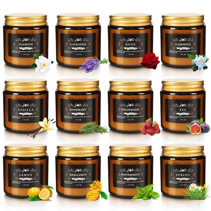 Scented Candle Set 12 Pack – Long-Lasting Soy Wax Candles for Home, Stress Relief & Gift Set