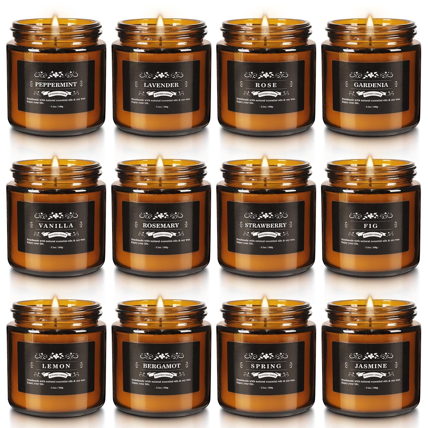Scented Candle Set 12 Pack – Long-Lasting Soy Wax Candles for Home, Stress Relief & Gift Set