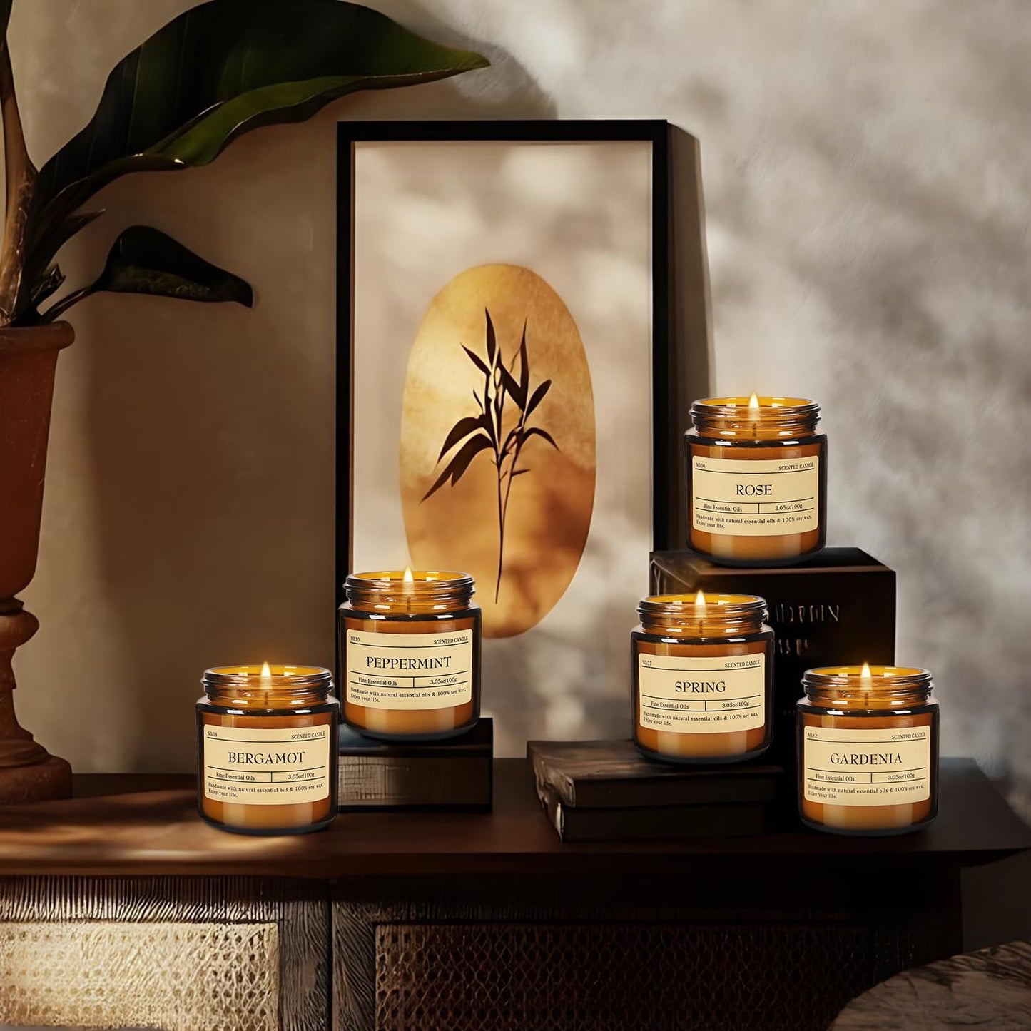 24-Pack Scented Candle Set – Soy Wax, Odor Elimination, Stress Relief Gift