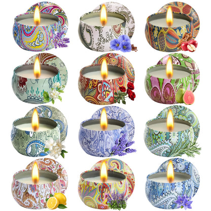 Scented Candles Gifts for Women, 12 Pack Natural Soy Candles for Home Scented, Aromatherapy Candle Set Gift for Women, Men, Friends Birthday, Anniversary