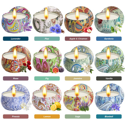 Scented Candles Gifts for Women, 12 Pack Natural Soy Candles for Home Scented, Aromatherapy Candle Set Gift for Women, Men, Friends Birthday, Anniversary