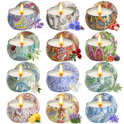 Scented Candles Gifts for Women, 12 Pack Natural Soy Candles for Home Scented, Aromatherapy Candle Set Gift for Women, Men, Friends Birthday, Anniversary
