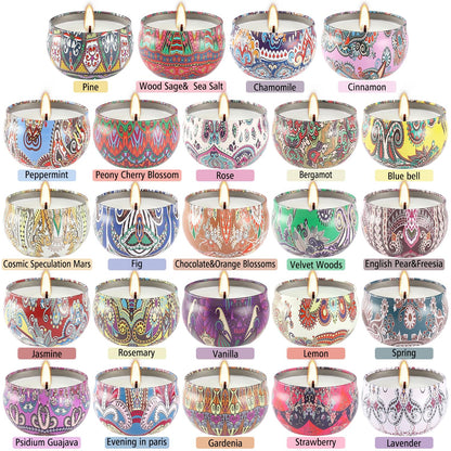 Scented Candles Gift Set – 24-Pack, 2.5 oz Soy Wax Aromatherapy