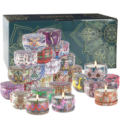 Scented Candles Gift Set – 24-Pack, 2.5 oz Soy Wax Aromatherapy