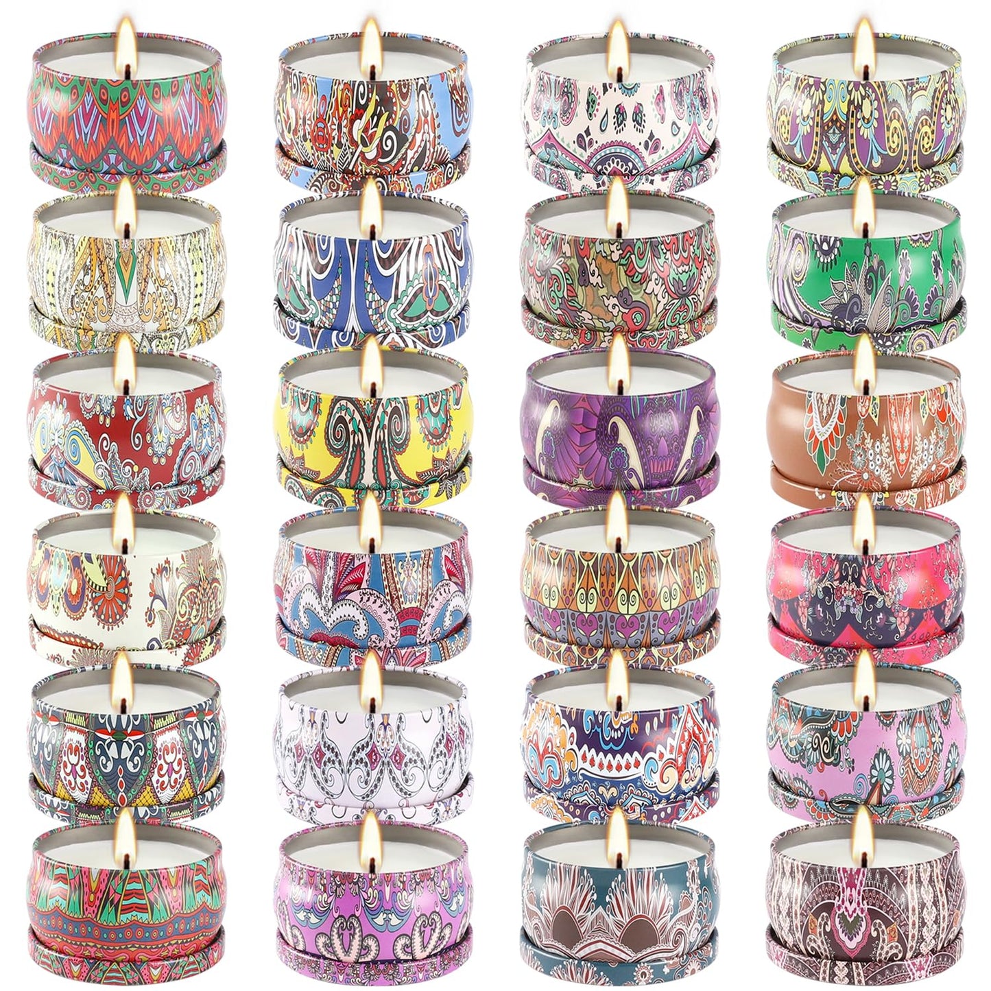 Scented Candles Gift Set – 24-Pack, 2.5 oz Soy Wax Aromatherapy