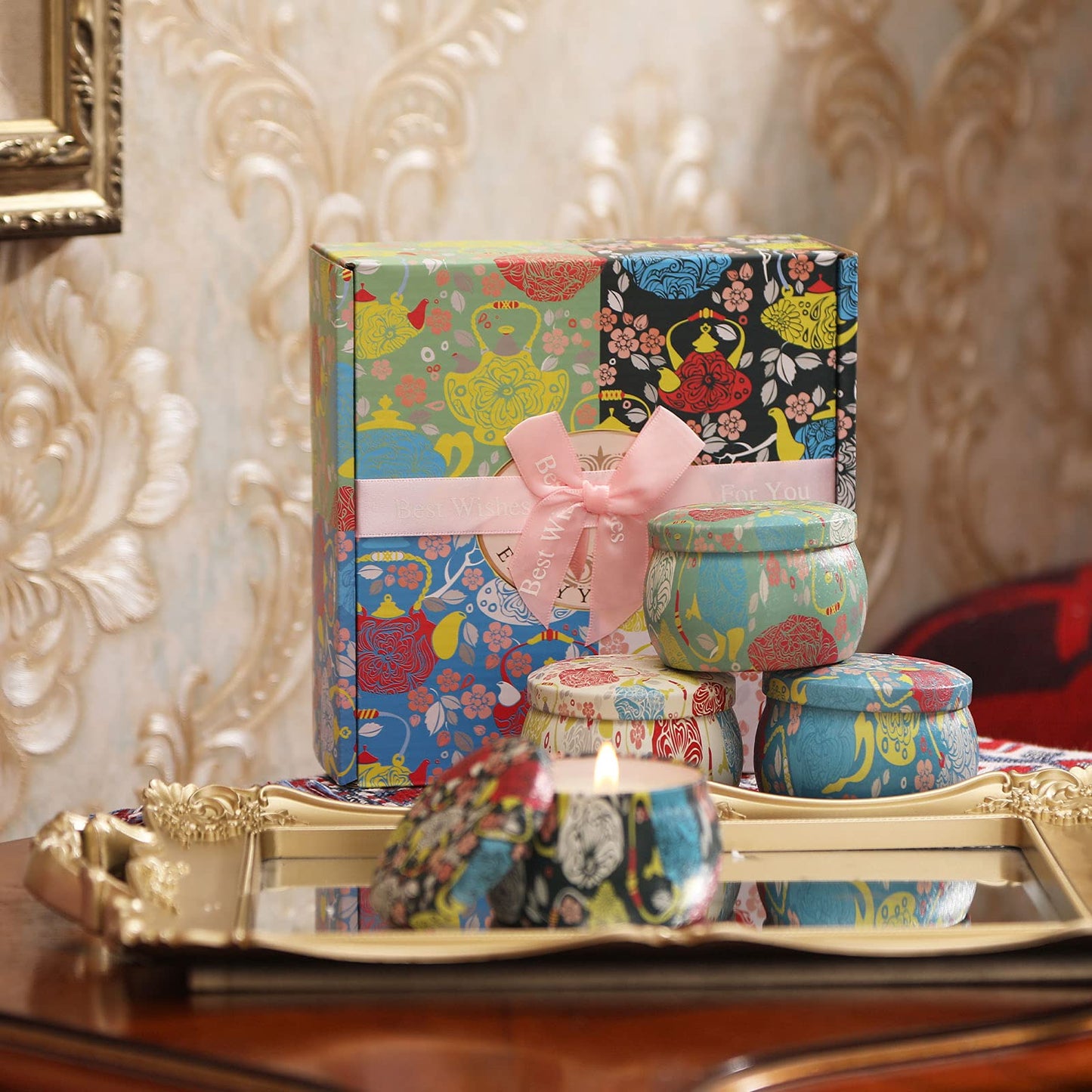 Scented Candles Gift Sets – Soy Wax Travel Tin Candles 4 Pack