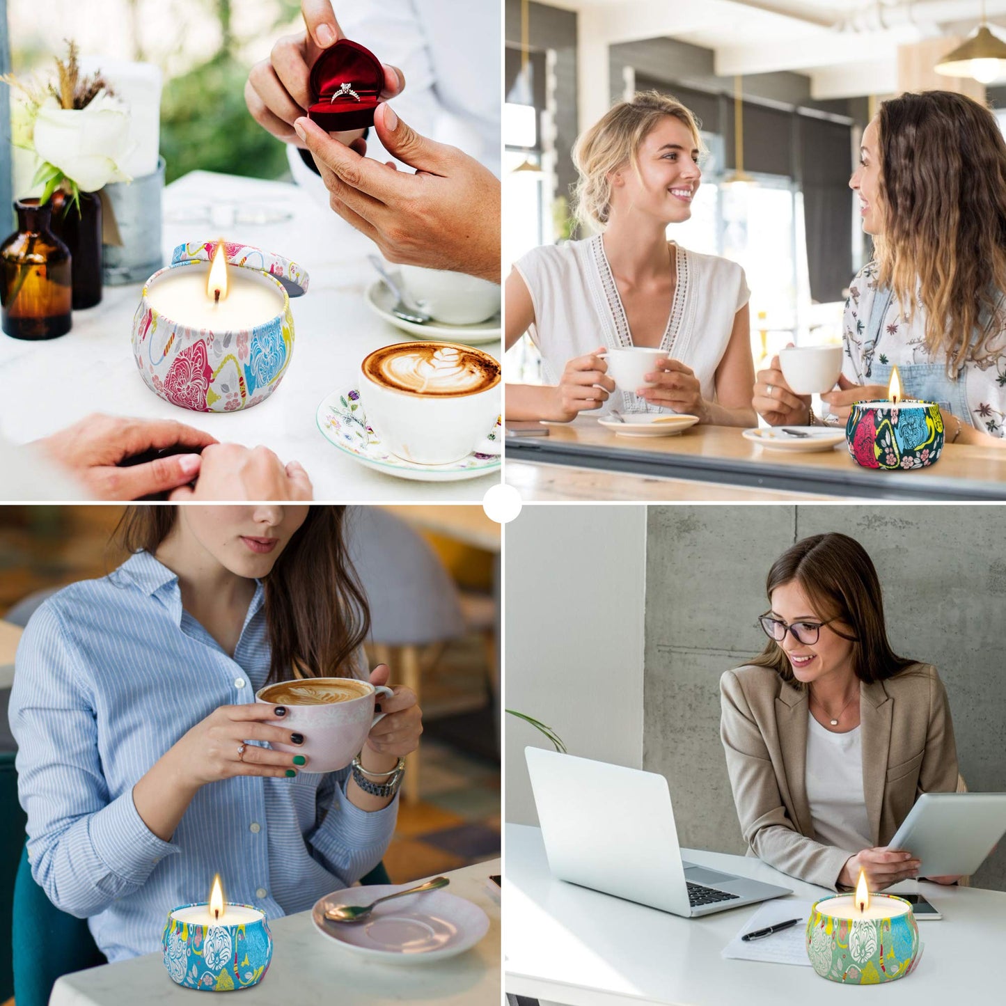 Scented Candles Gift Sets – Soy Wax Travel Tin Candles 4 Pack