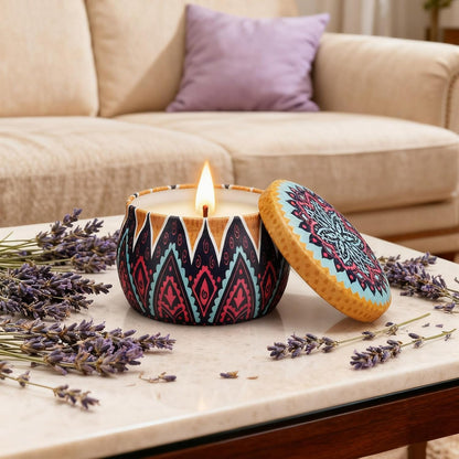 Scented Candles Gifts Set — 4 Pack Aromatherapy, Natural Soy Wax, 120h Burn