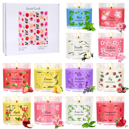 Scented Candles for Home - 12 Pack Soy Candles Gift Set for Women | Mother's Day & Holidays