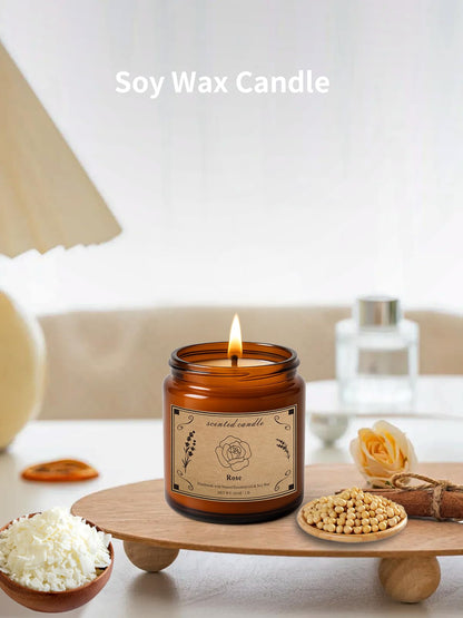 Scented Candles Gift – 16oz Rose Soy Wax Candle, 100 Hour Burn