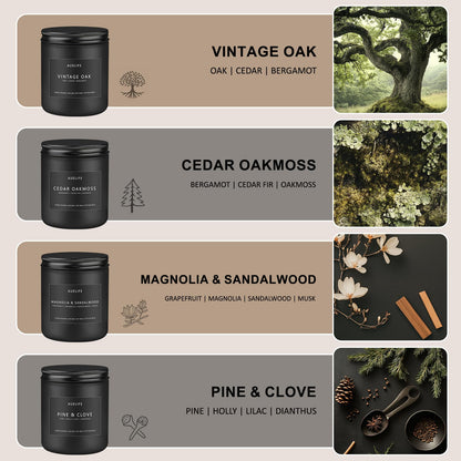 Scented Candles Set for Men – 4-Pack Soy Candles Gift