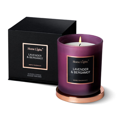 Scented Soy Candles – Lavender & Bergamot, 35h Burn Time | Natural Wax