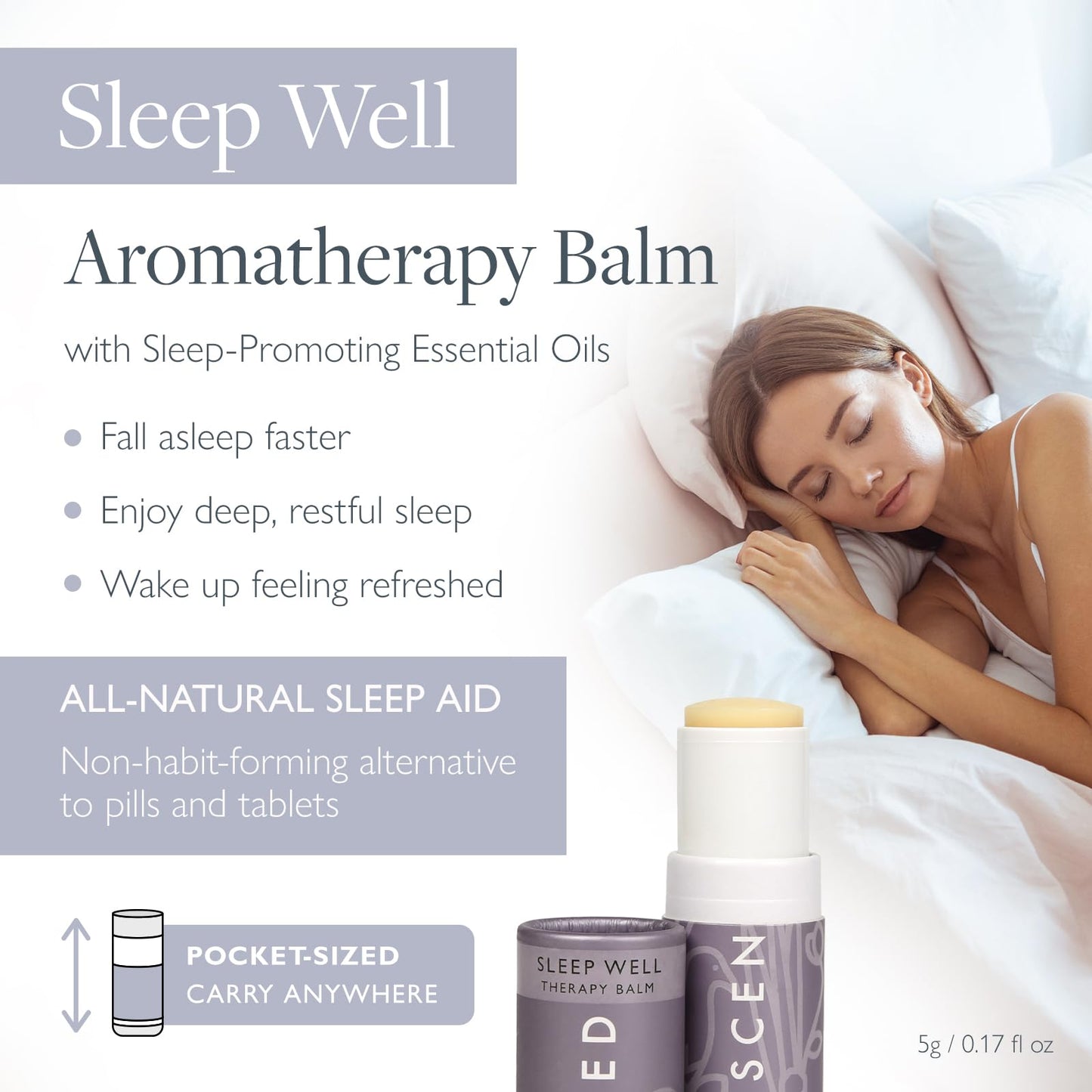 Scentered Sleep Well Balm – Aromatherapy Sleepstick with Lavender & Chamomile