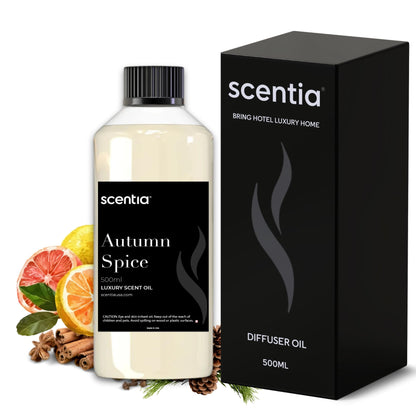 Scentia Autumn Spice Essential Oil – 500ml Fall Pumpkin Spice Diffuser Oil for Home, Halloween & Thanksgiving Décor