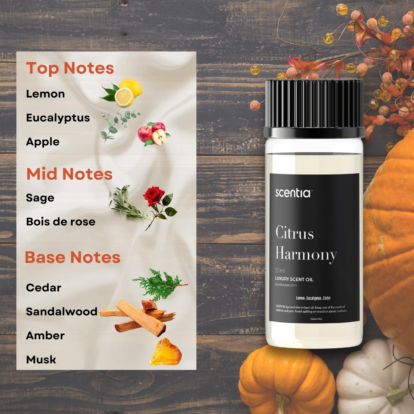 Scentia Citrus Harmony Essential Oil Blend – 50ml Lemon, Eucalyptus & Musk