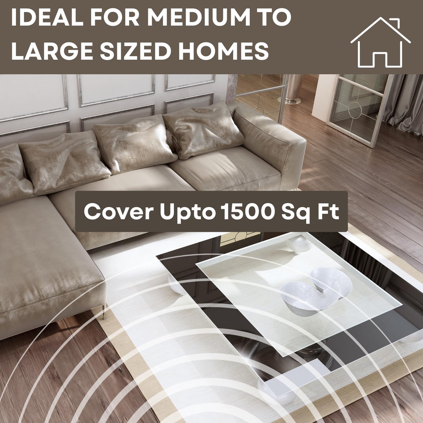 Scentia Max Diffuser – Wireless Waterless Diffuser with App Control | Covers 1500 Sq Ft | Gold