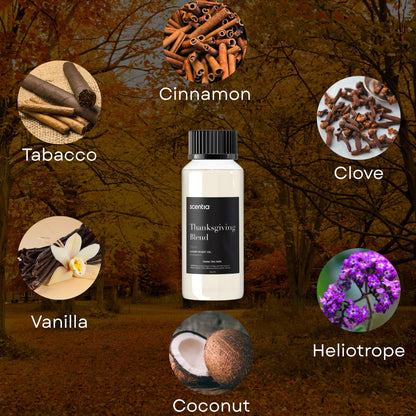 Scentia Thanksgiving Blend Essential Oil – 120ml Premium Holiday Diffuser Oil | Cinnamon, Clove, Vanilla & Coconut
