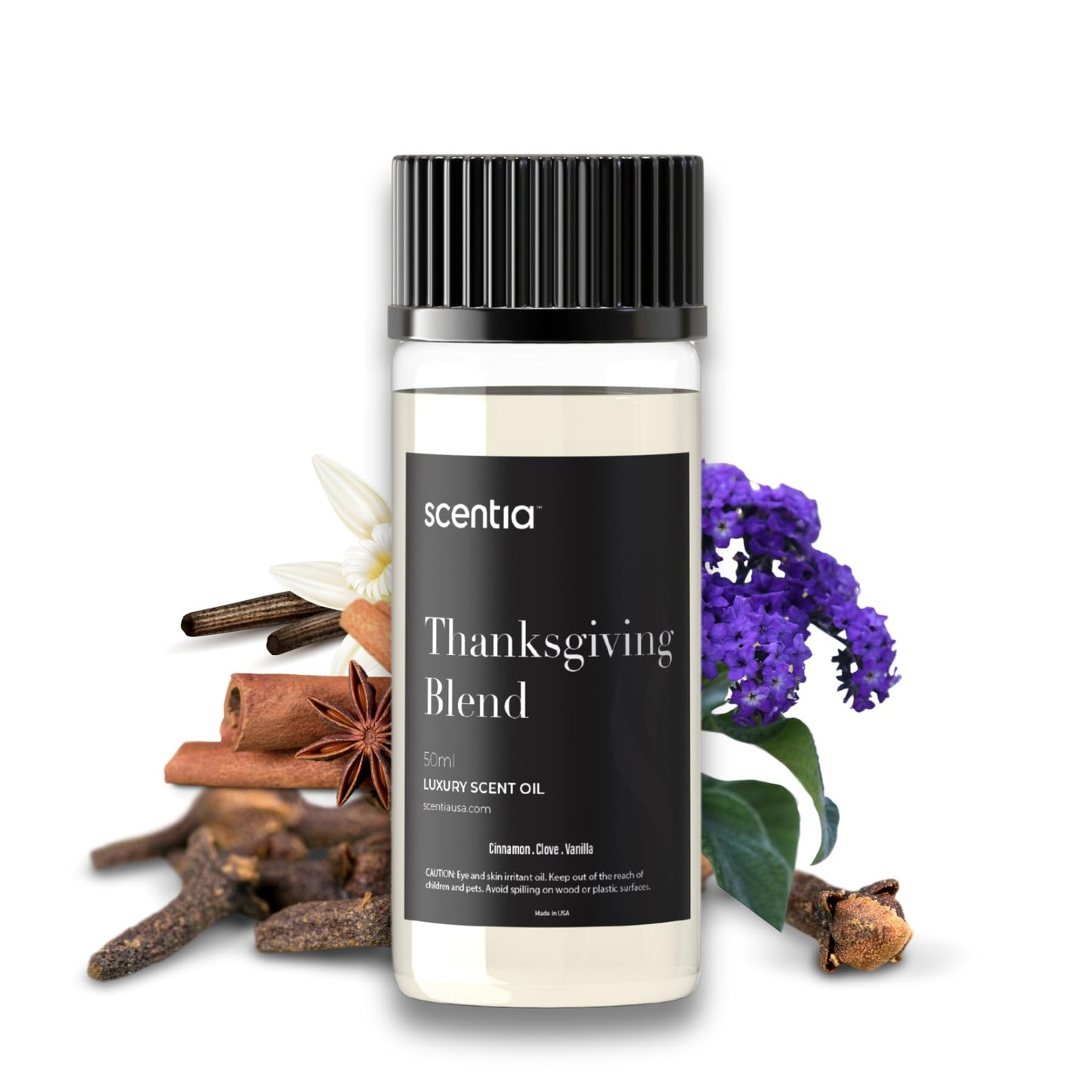 Scentia Thanksgiving Blend Essential Oil – 50ml | Holiday Aromatherapy, Cinnamon, Clove, Vanilla & Coconut