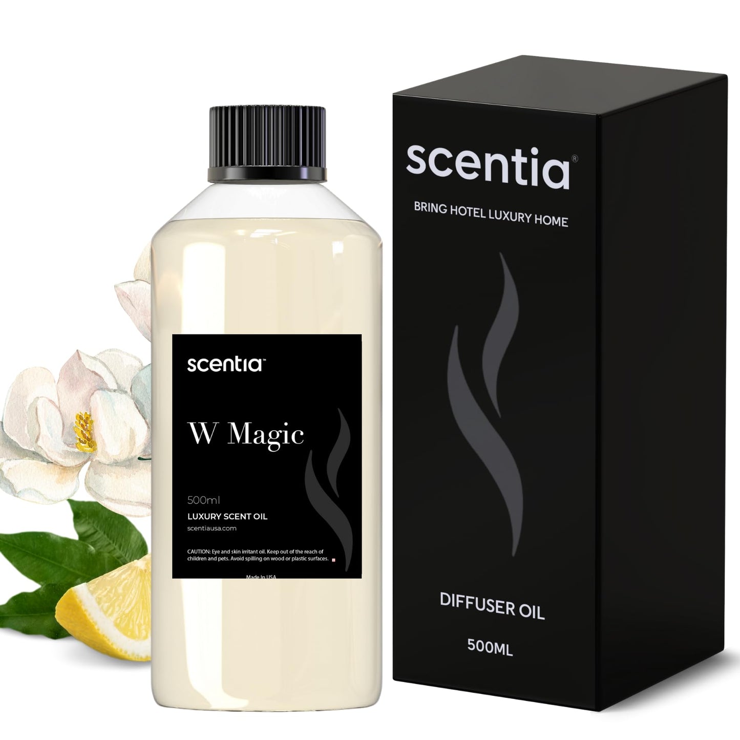 Scentia W Bliss Diffuser Refill Oil 500 mL – Bergamot, Lemongrass & Jasmine – Hotel-Inspired