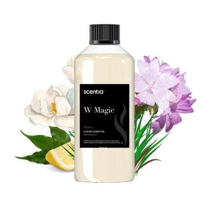 Scentia W Bliss Diffuser Refill Oil 500 mL – Bergamot, Lemongrass & Jasmine – Hotel-Inspired