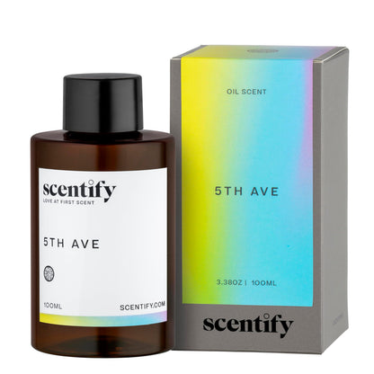 Scentify 5th Ave Aroma Oil Refill – Bergamot, Floral & Gardenia (100ml) for Oil Diffusers