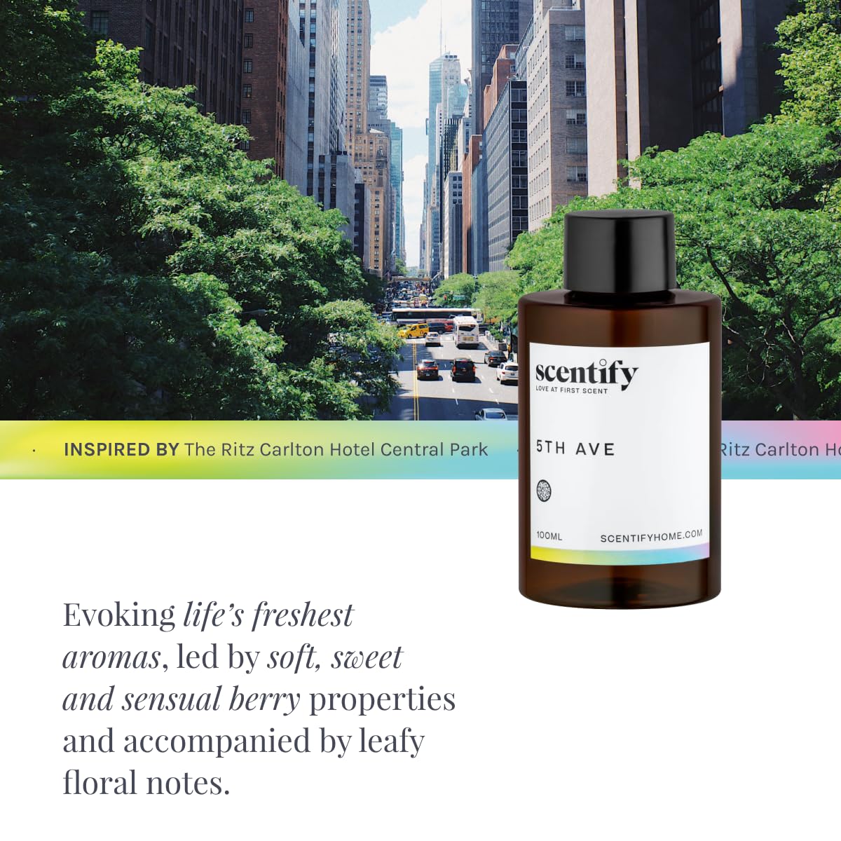5th Ave Aroma Oil Refill for Diffusers – Bergamot & Gardenia (470ml) | Scentify
