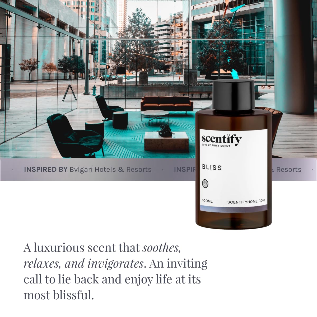 Scentify Bliss Aroma Oil Refill – Eucalyptus, Bergamot, Tea & Powdery Diffuser Fragrance 470ml (16 oz)