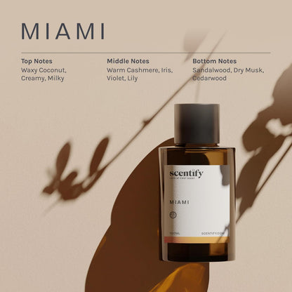 Scentify Miami Aroma Oil Refill for Diffusers – Creamy Cashmere Sandalwood Musk, 100ml