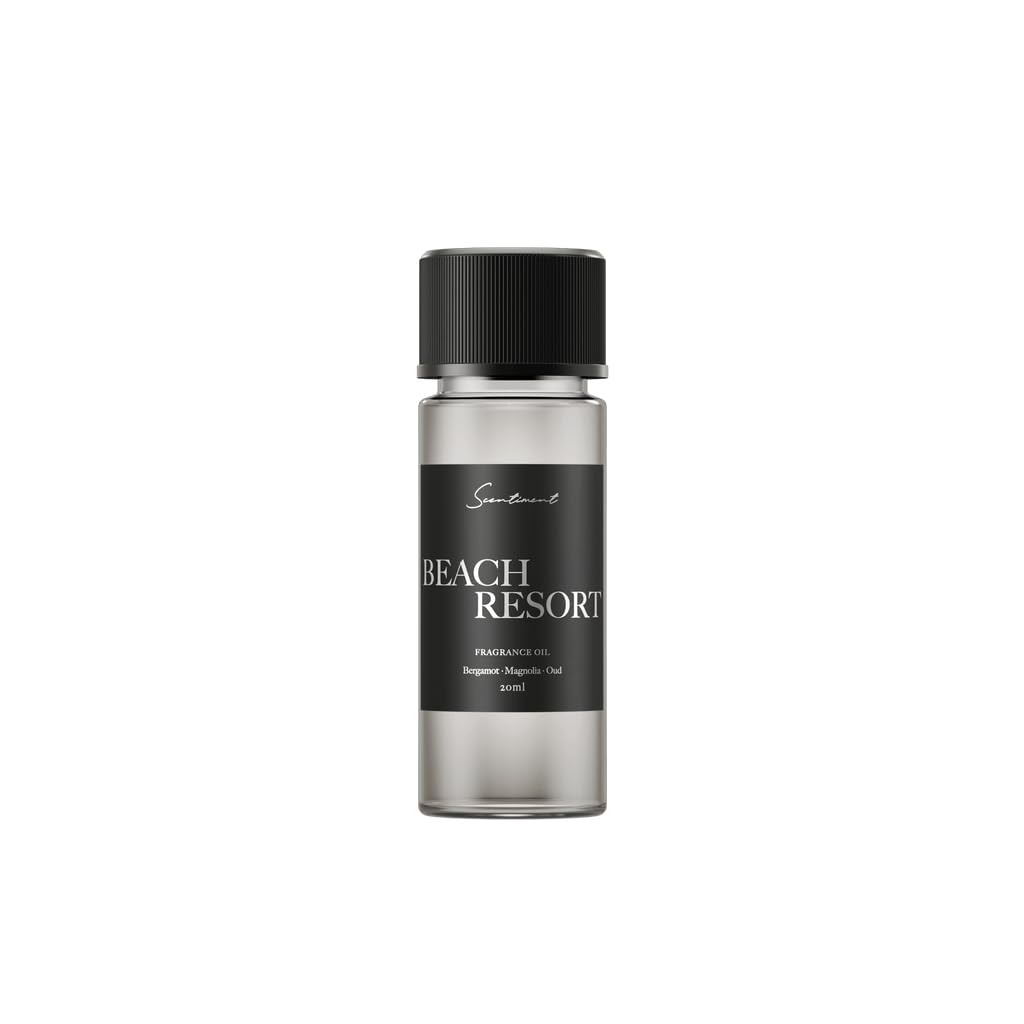 Scentiment Diffuser Oil - Beach Resort (20 mL) | Luxury Aromatherapy with Bergamot, Ocean, Peony, Amber & Sandalwood