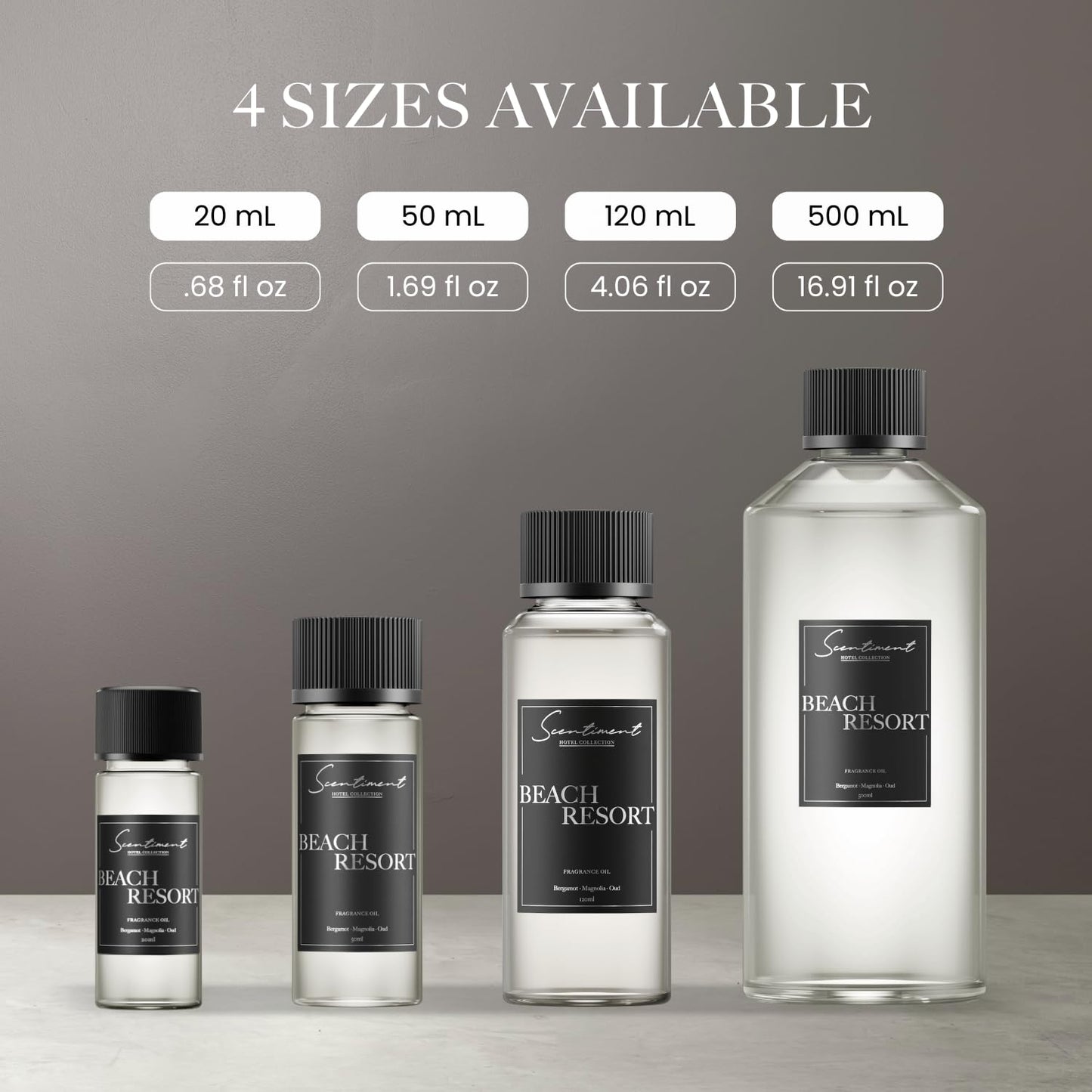 Scentiment Diffuser Oil - Beach Resort (20 mL) | Luxury Aromatherapy with Bergamot, Ocean, Peony, Amber & Sandalwood