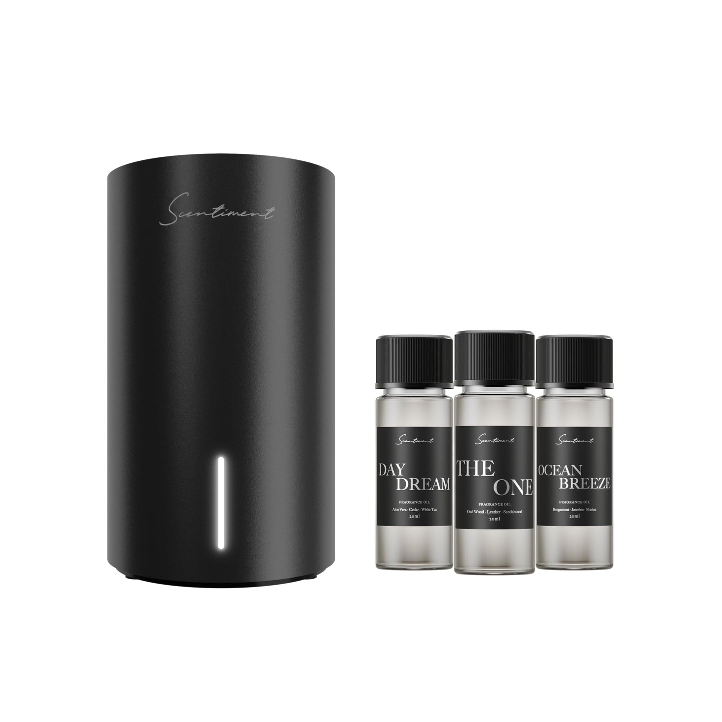 Scentiment Mini V2 LE Diffuser Discovery Kit Black – 3 Luxury Oils (20ml)