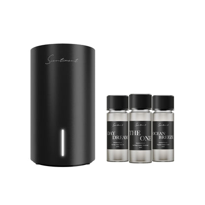 Scentiment Mini V2 LE Diffuser Discovery Kit Black – 3 Luxury Oils (20ml)