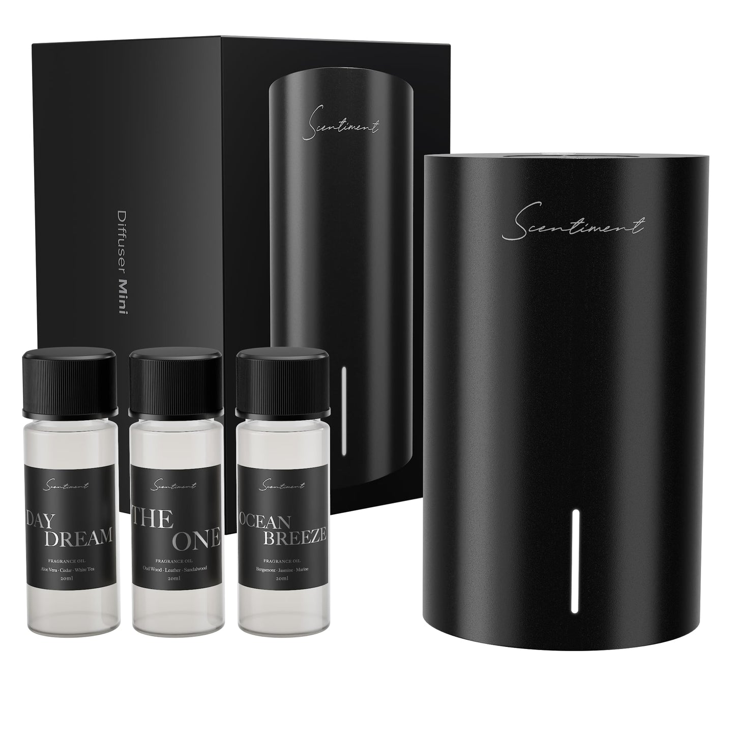Scentiment Mini V2 LE Diffuser Discovery Kit Black – 3 Luxury Oils (20ml)