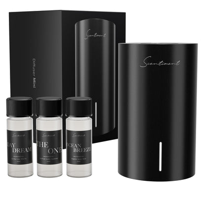 Scentiment Mini V2 LE Diffuser Discovery Kit Black – 3 Luxury Oils (20ml)